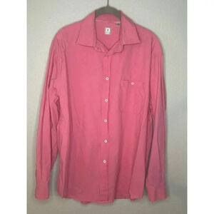 Peter Millar 100% crisp cotton mens pink button down size L